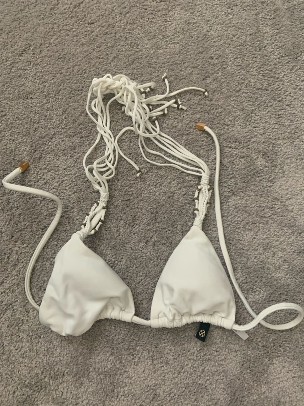 Vix White Triangle Halter Bikini Top